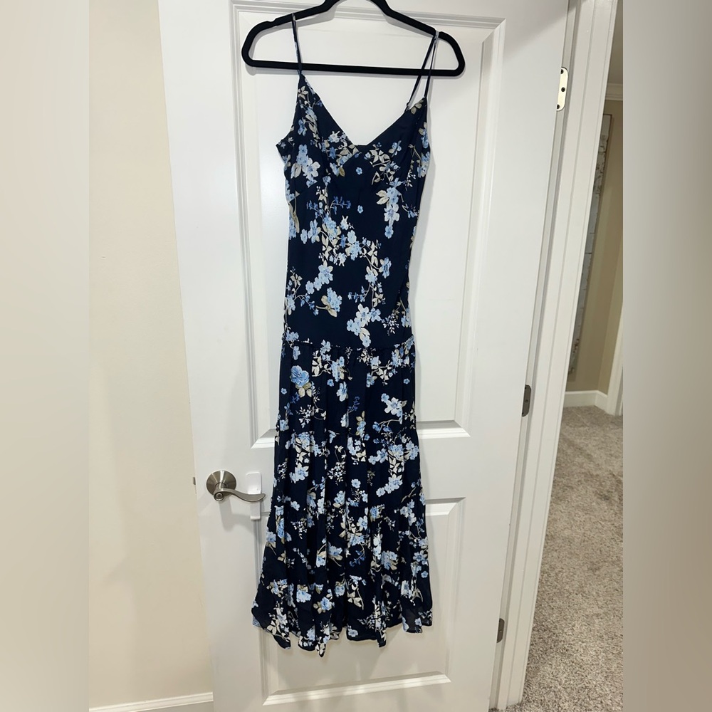 WAYF Floral Navy Blue Maxi Dress small